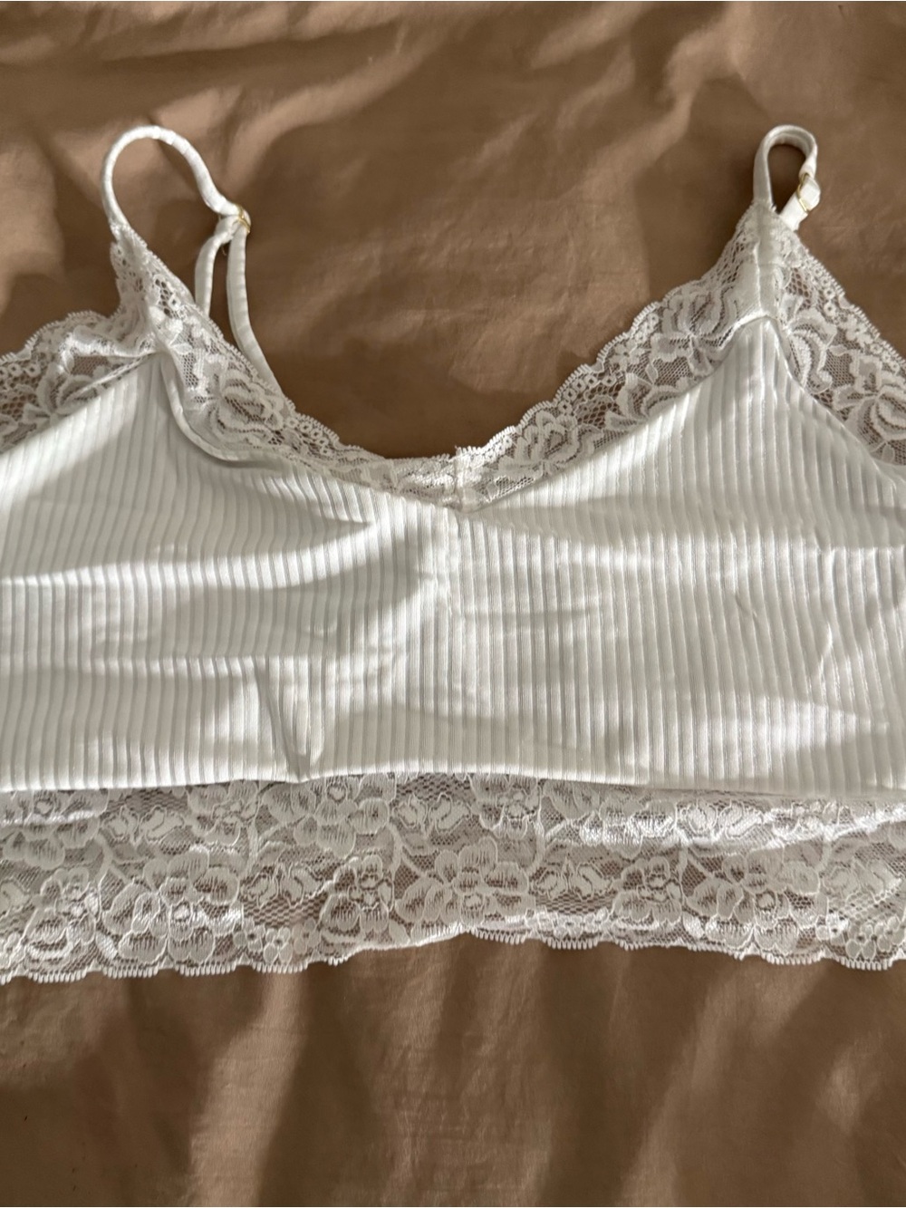 Beach Riot White Ribbed Lace Bralette & Bikini Set - Picture 4 of 5